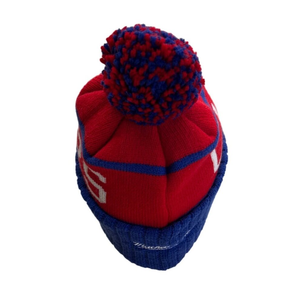 Mitchell & Ness Los Angeles Clippers Pom Beanie Hat Red & Blue - Picture 3 of 6